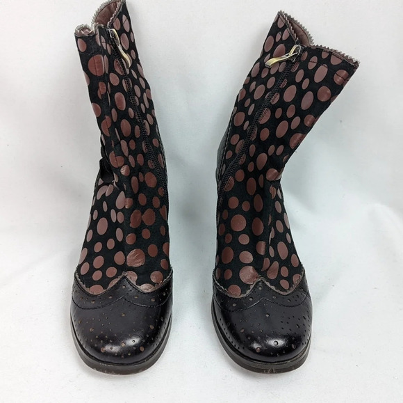 L'Artiste Spring Step Wing-Tip POLKA DOT Boots sz. 36/ 5.5-6 PERIGNON Leather - Picture 5 of 16